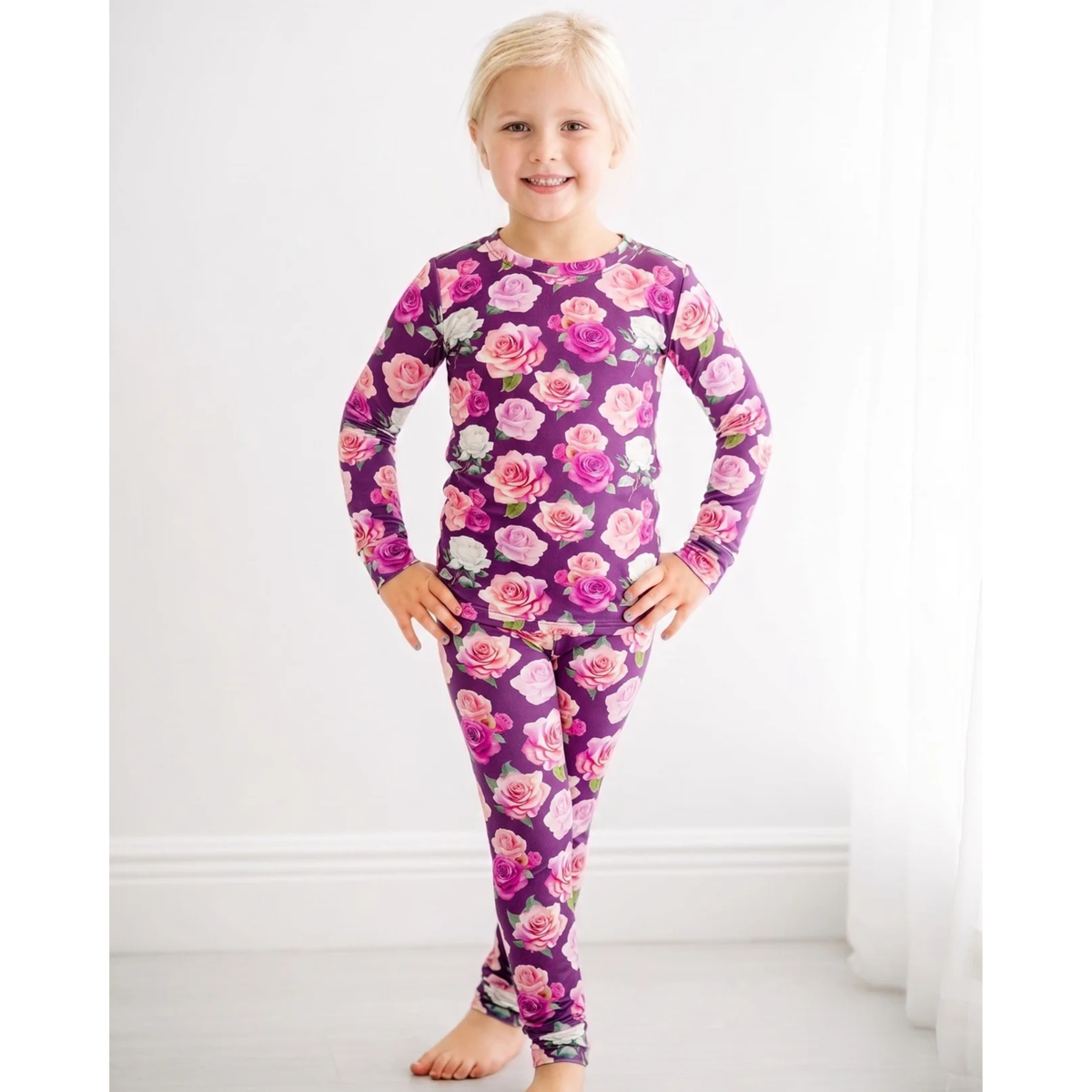 Lev Baby Toddler Lounge Set / Amara Pink Floral
