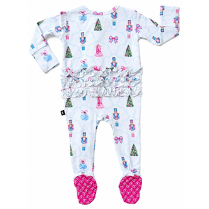 Lev Baby Ruffled Zip Footie / Angelina Nutcracker