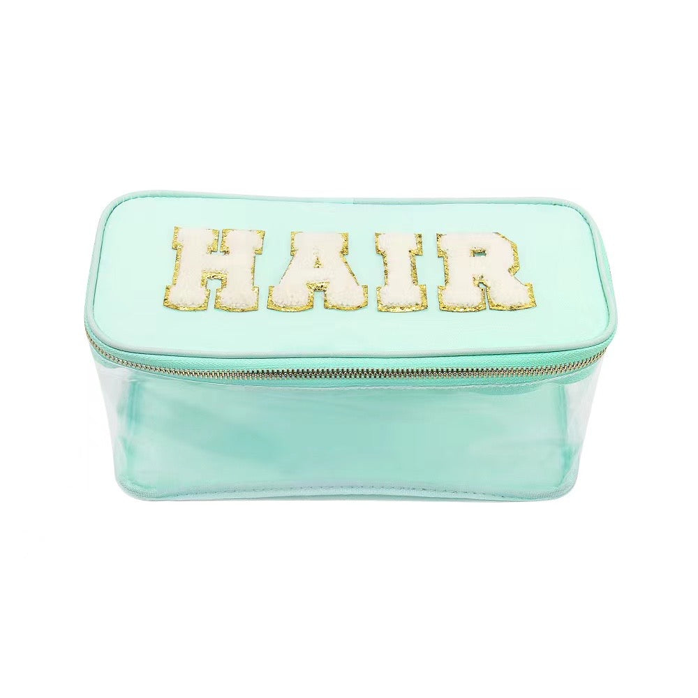 Varsity Mint HAIR Cosmetic Bag