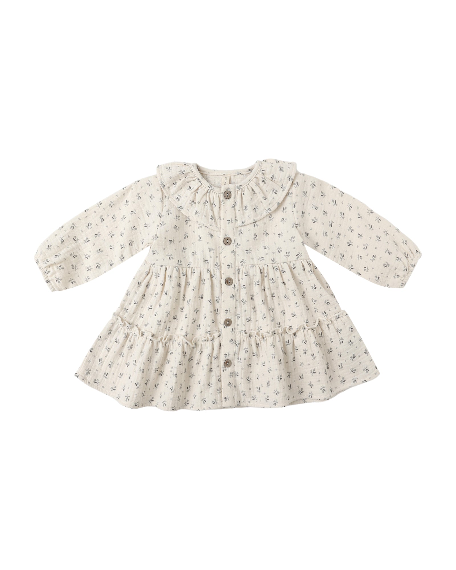 Quincy Mae Ruffle Collar Button Dress / Bluebell
