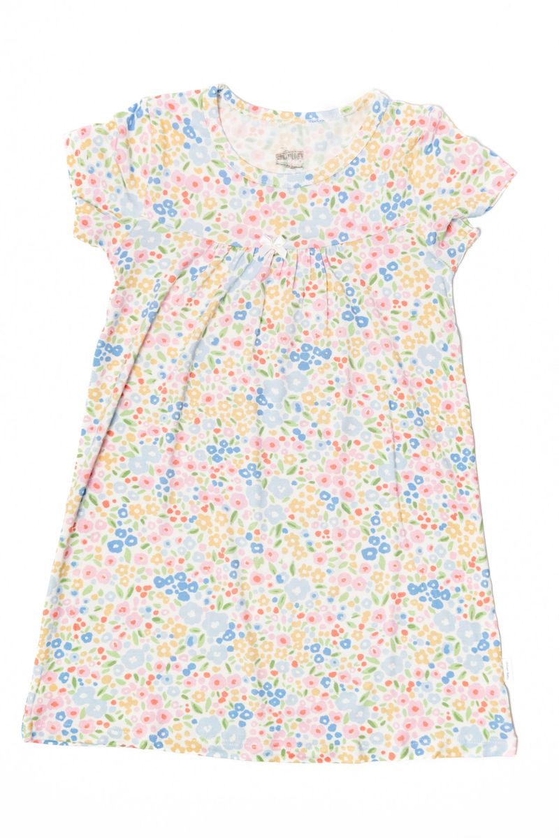 Short-Sleeve Bamboo Dress / Multi Flower