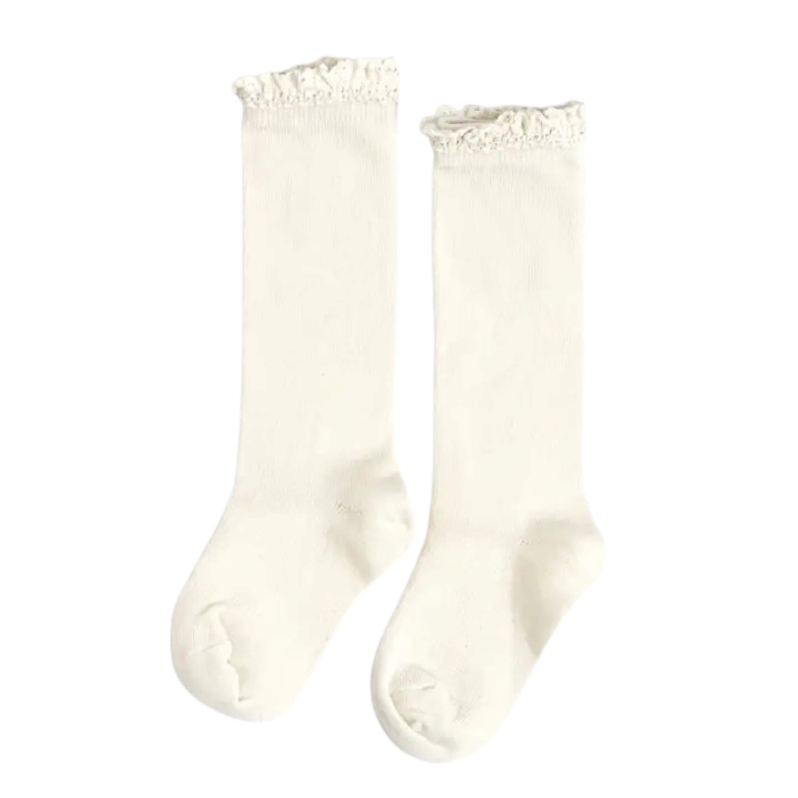 Ivory Lace Top Knee High Socks