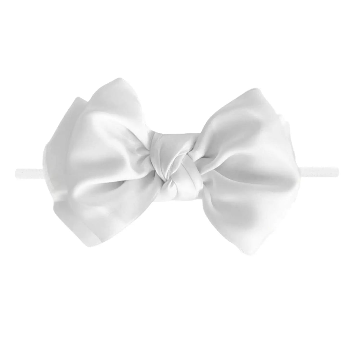 Baby Bling Satin FAB-BOW-LOUS Skinny Headband / White