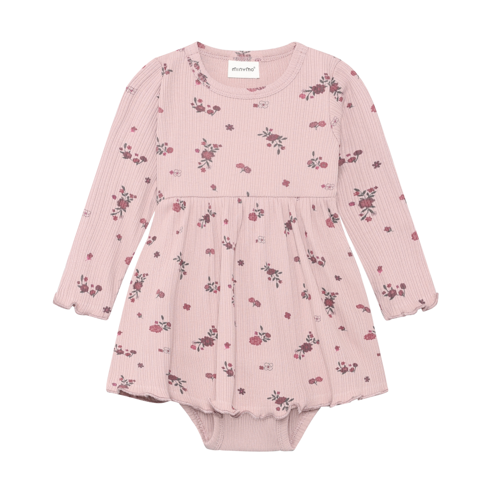 Minymo Floral Bodysuit Dress / Fawn