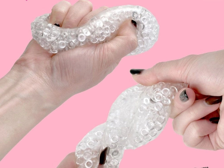 Snow Squish Clear Jelly Bead Stress Ball