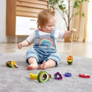 Hape Caterpillar Fruit Feast Threading Toy Set