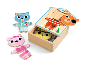 Djeco Wooden Puzzle Box Set / Dress-Up