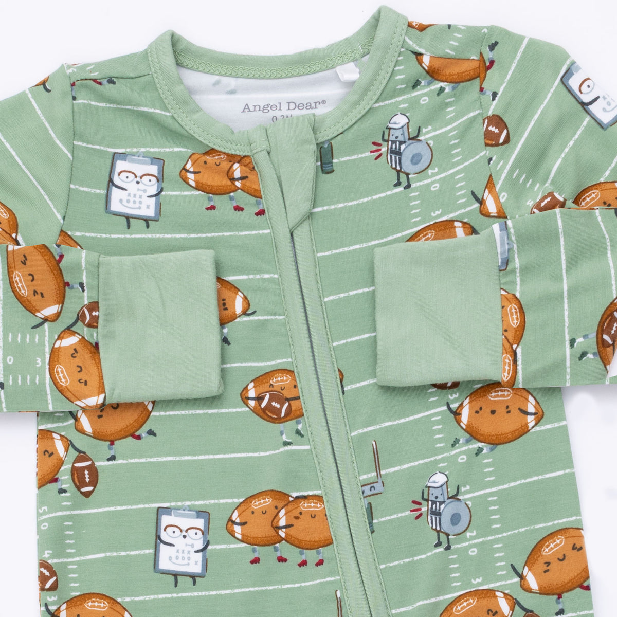Footballs Playing Football 2 Way Zipper Convertible Romper