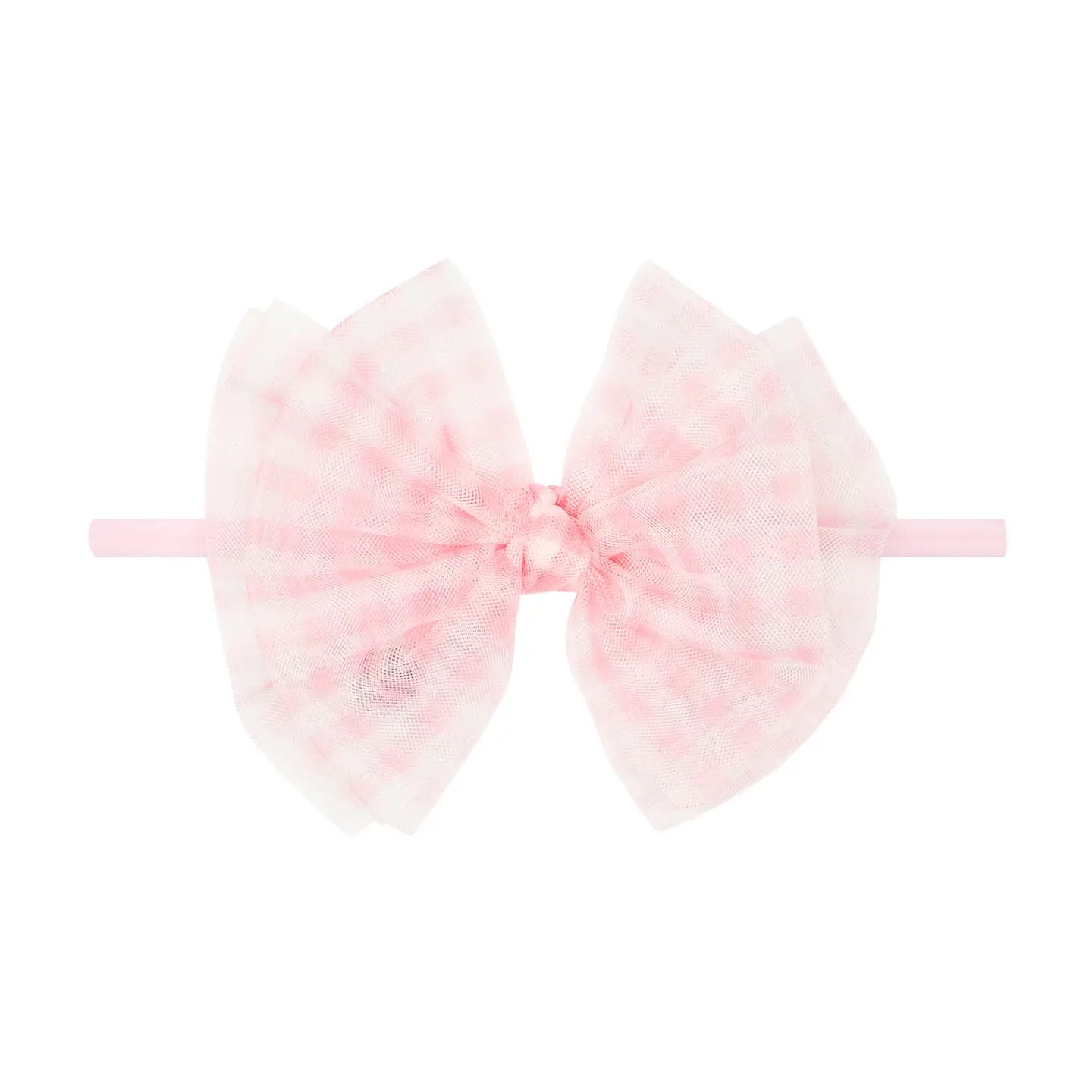 Tulle FAB Skinny Headband / Pink Gingham