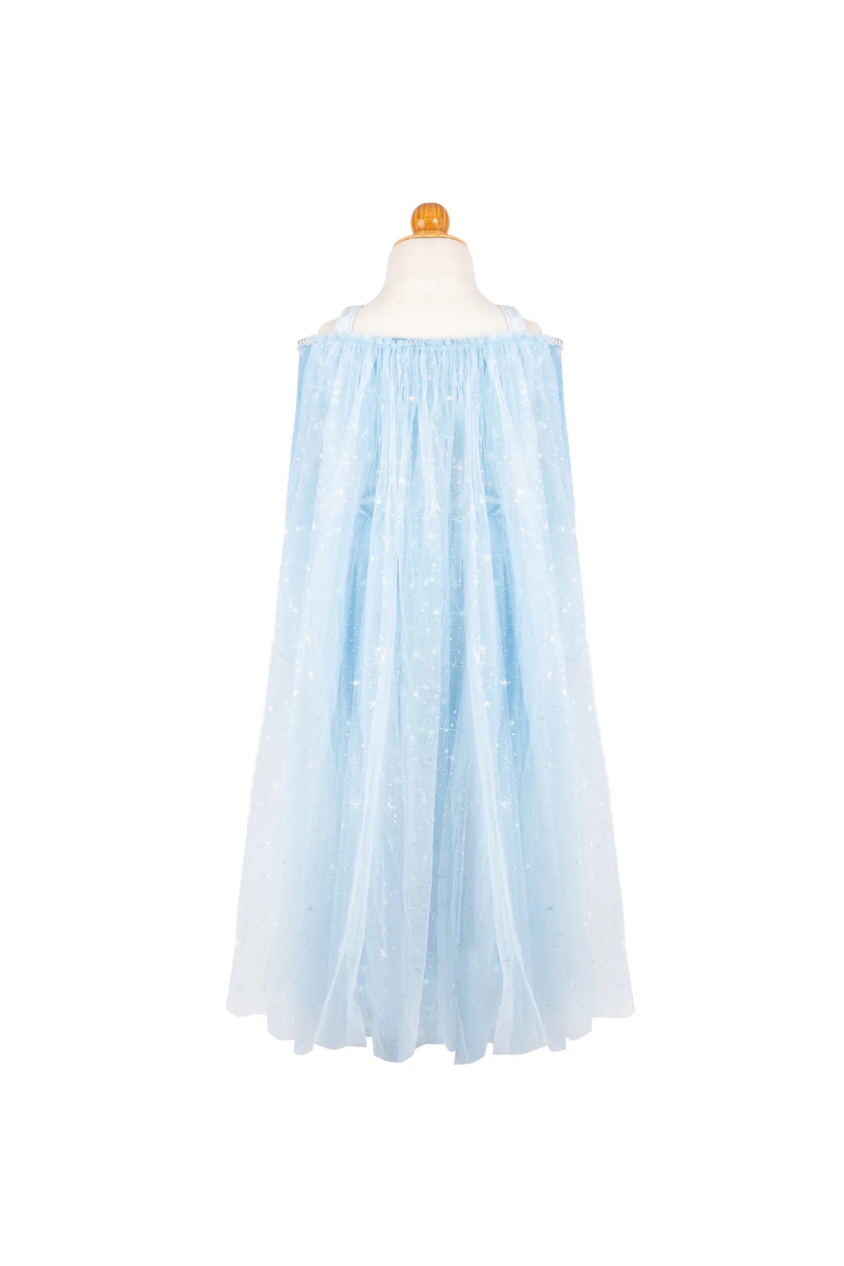 Blue Velvet Princess Gown with Cape
