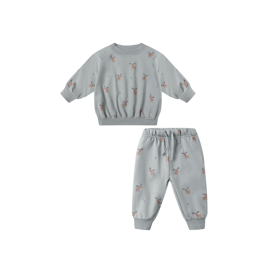 Quincy Mae Relaxed Sweatshirt Set / Moose