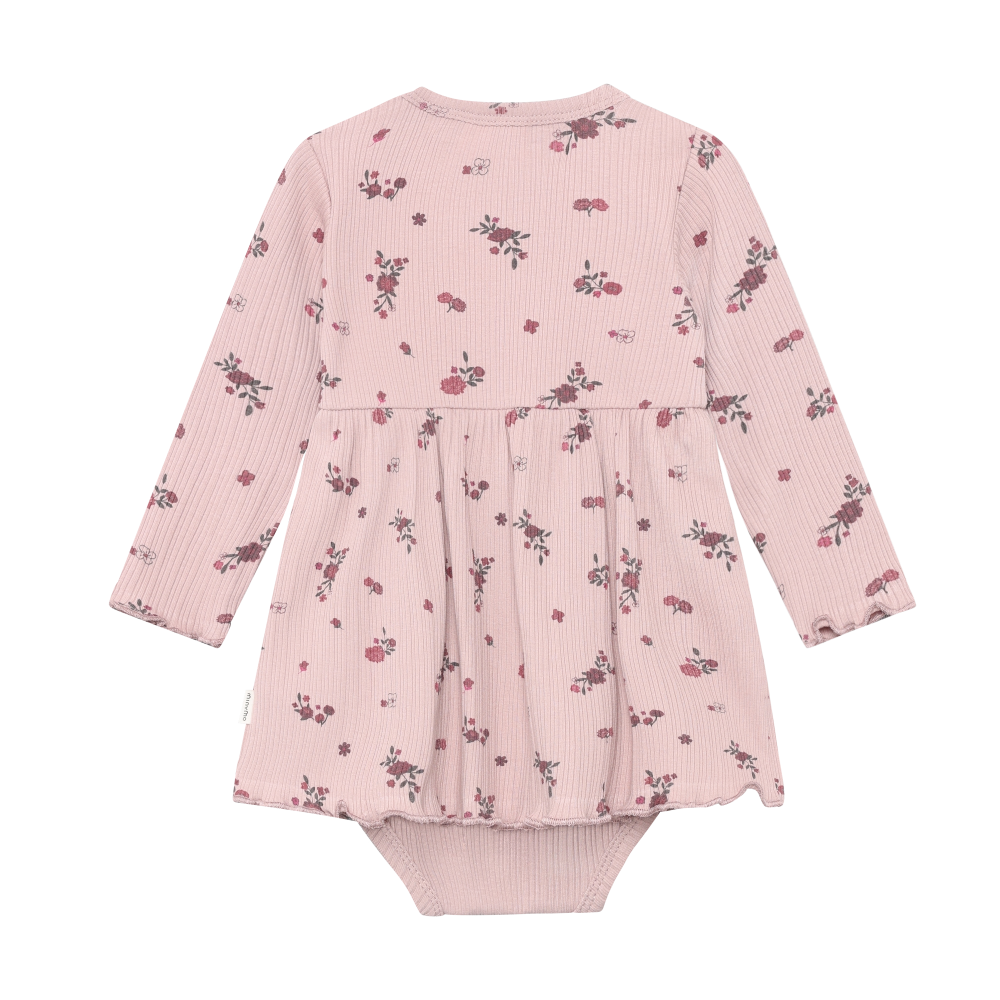 Minymo Floral Bodysuit Dress / Fawn