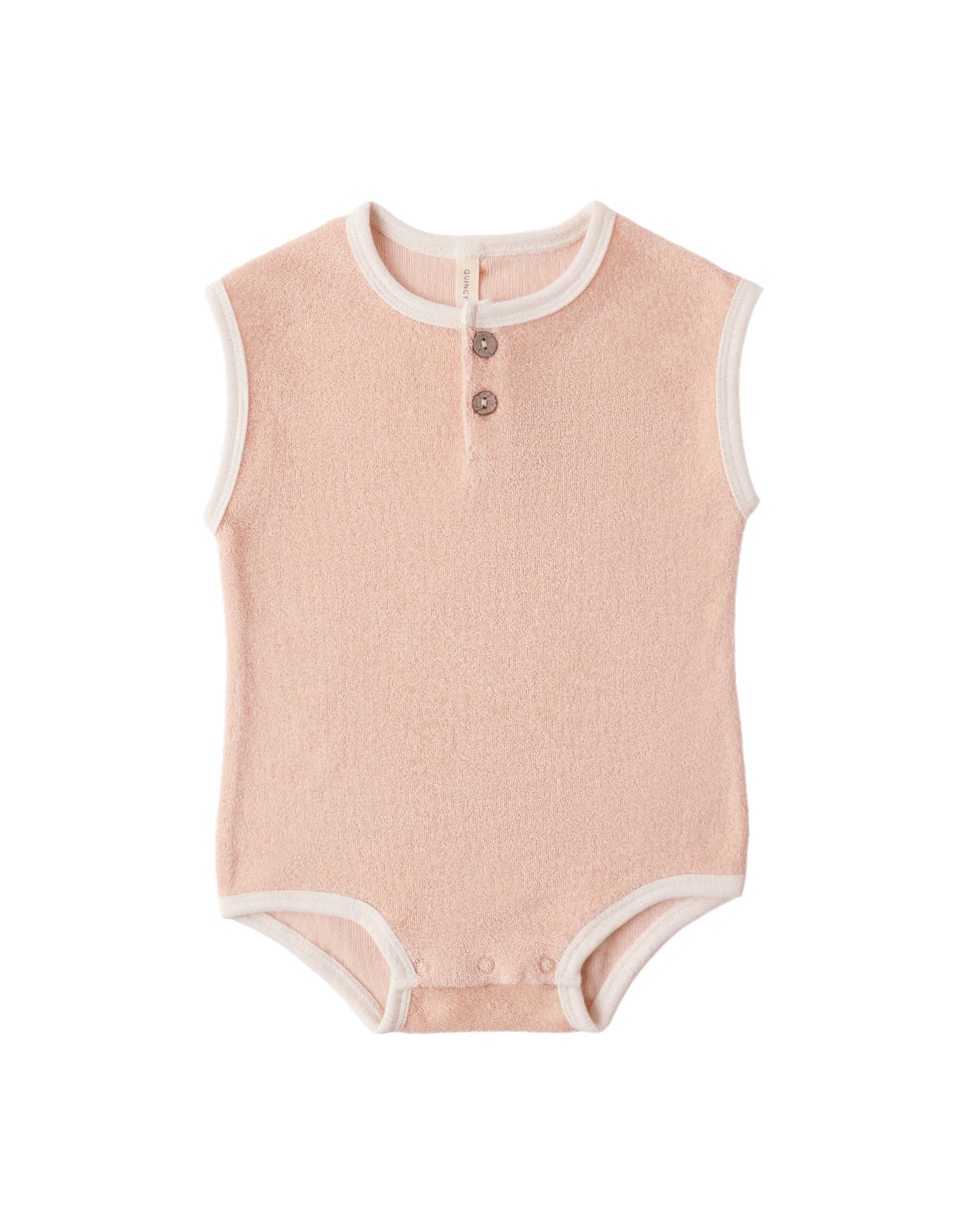 Quincy Mae Terry Cloth Romper / Melon