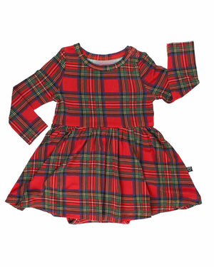 Lev Baby Skirted Bodysuit / Christmas Plaid (December)
