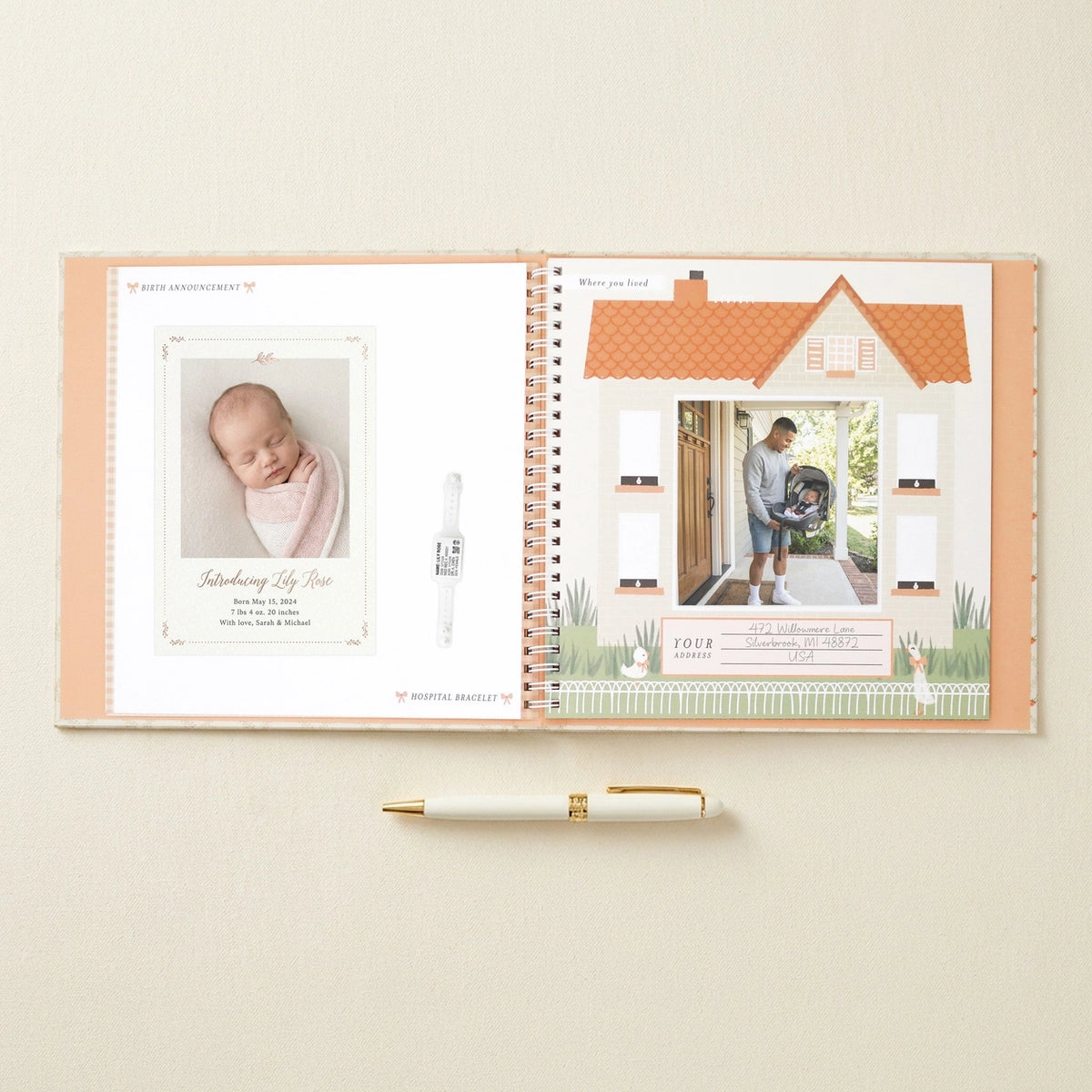 Lucy Darling Baby Memory Book / Cottage Garden