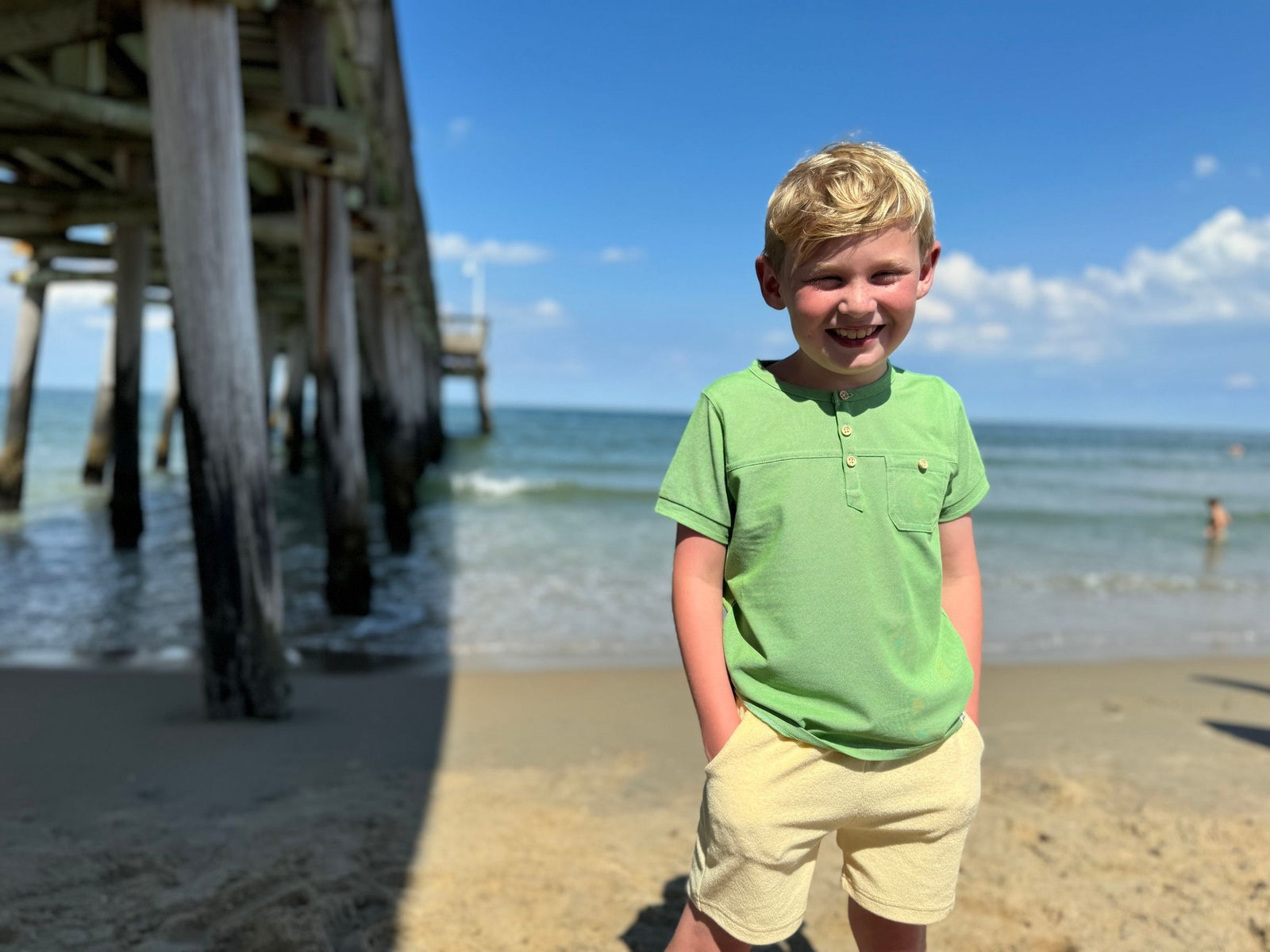 Me & Henry Boardwalk Henley Tee / Green