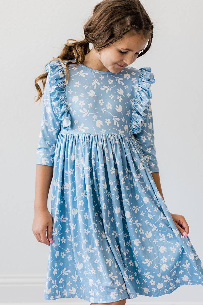 Bluebell 3/4 Sleeve Ruffle Twirl Dress