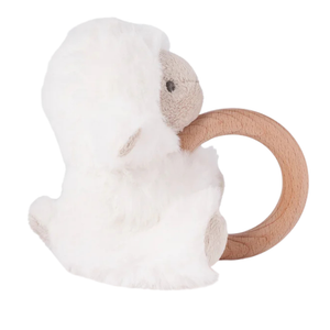 Elegant Baby Ring Rattle Plush / Lamb