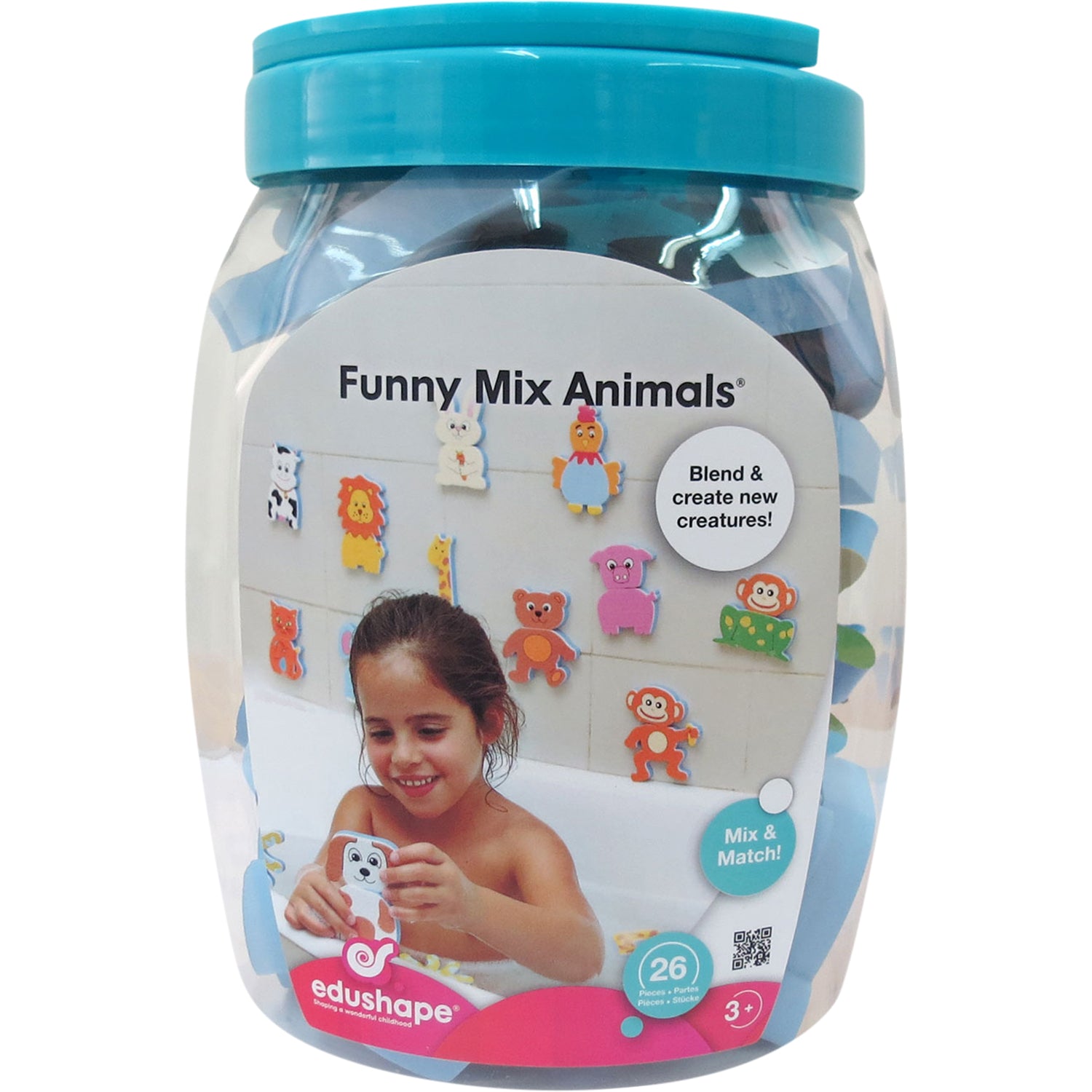 Funny Mix Animals Foam Bath Toy Set