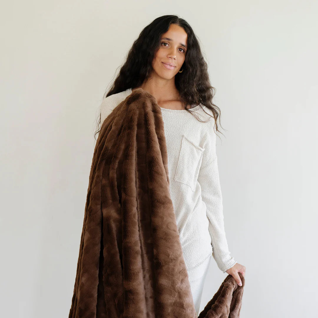 Saranoni Patterned Faux Fur XL Throw Blanket (60"x80")