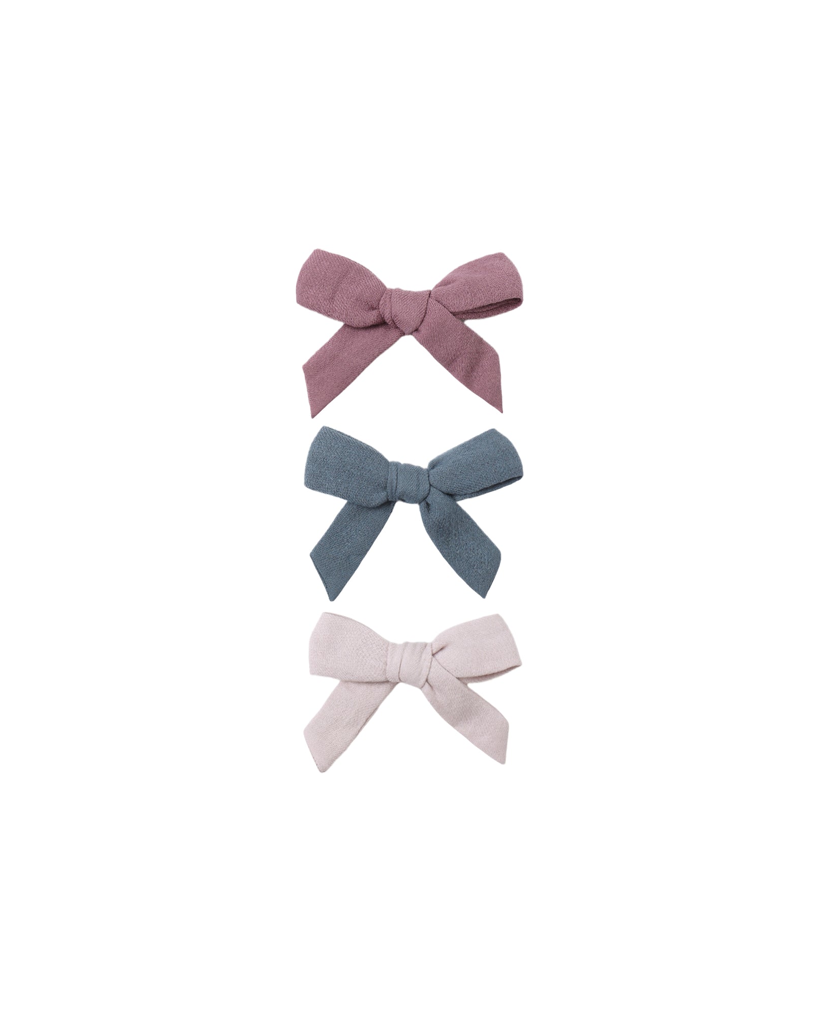 Quincy Mae Bow Clip Set / Mulberry, Ocean & Lilac