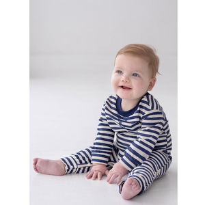 Beckett & Bear Benjamin Romper / Blue Stripe
