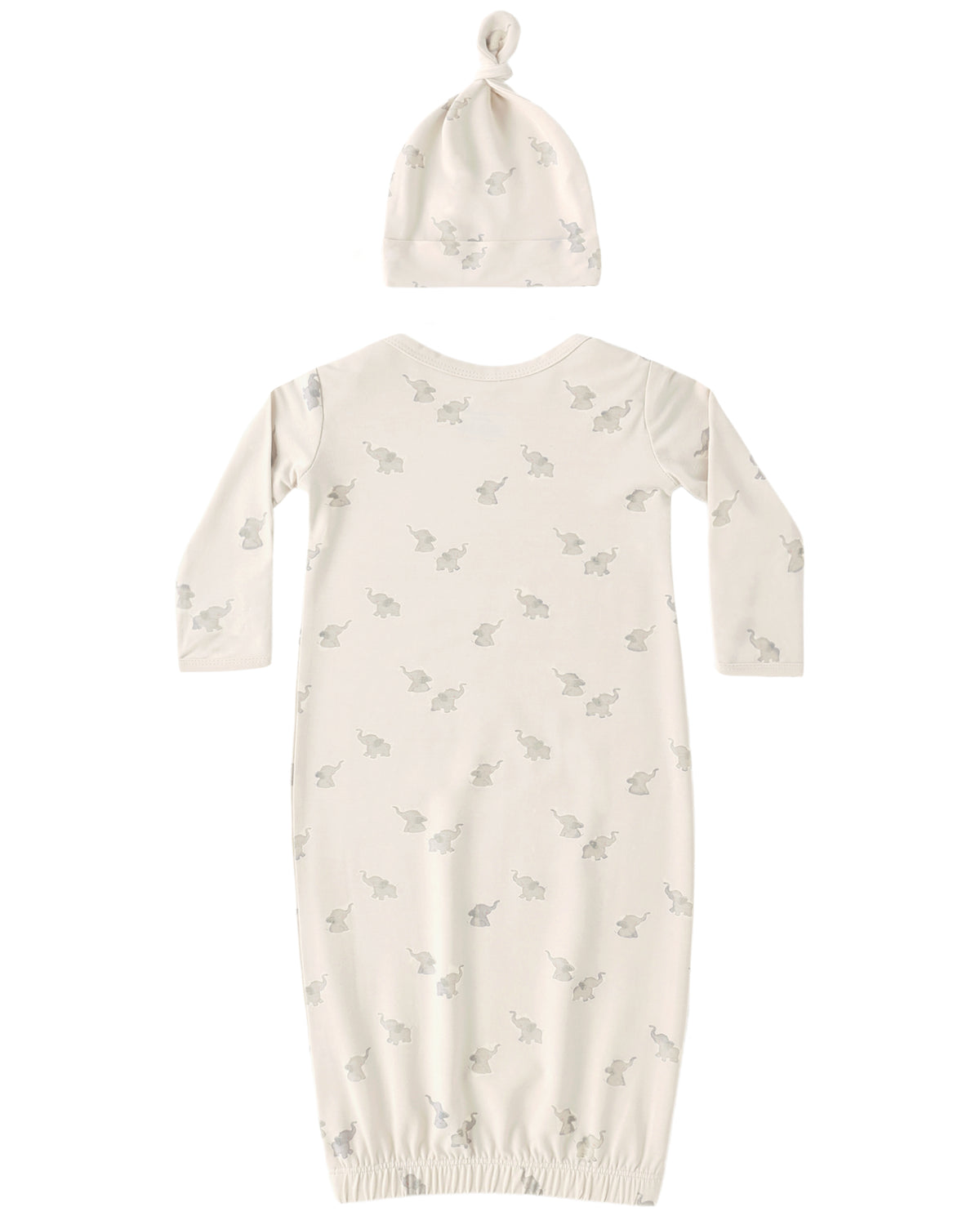 Quincy Mae Bamboo Baby Gown & Hat Set / Elephants