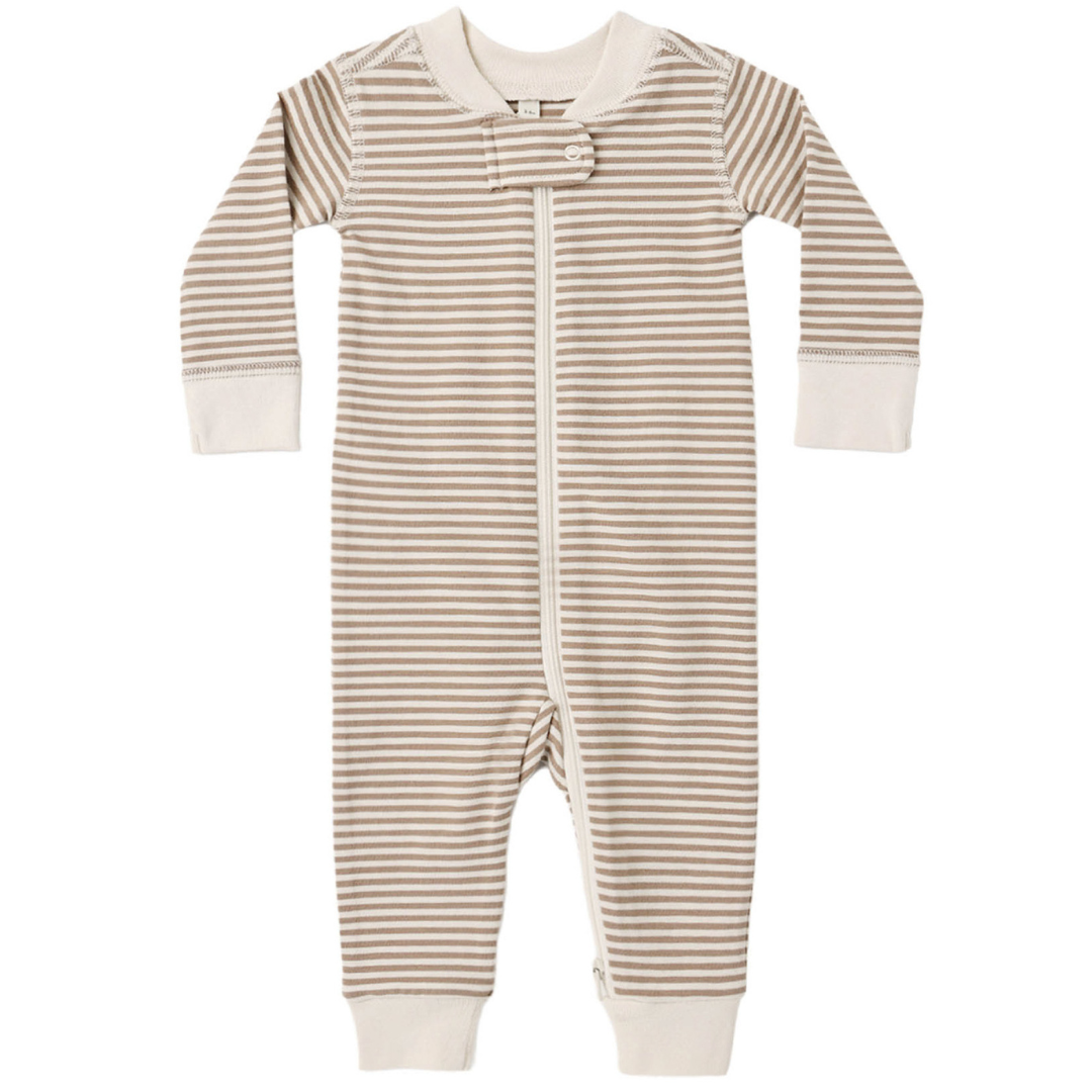 Quincy Mae Zip Sleeper / Almond Stripe