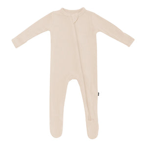 Kyte Baby Ribbed Zippered Footie / Bisque