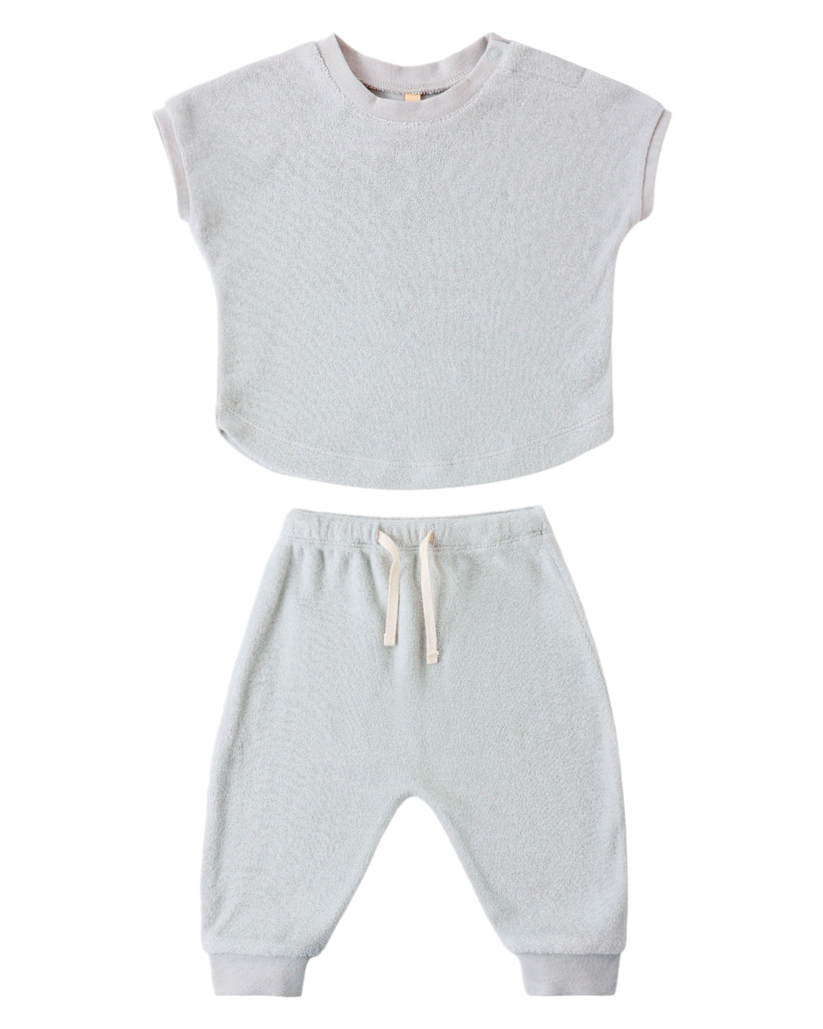 Quincy Mae Terry Tee + Pant Set / Sky