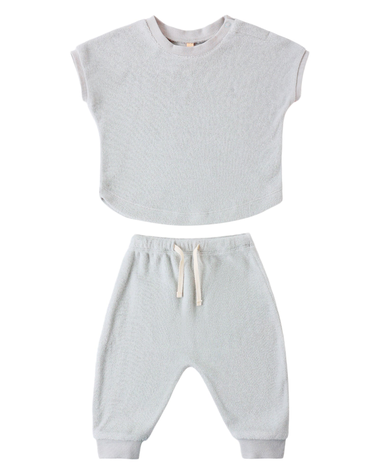 Quincy Mae Terry Tee + Pant Set / Sky