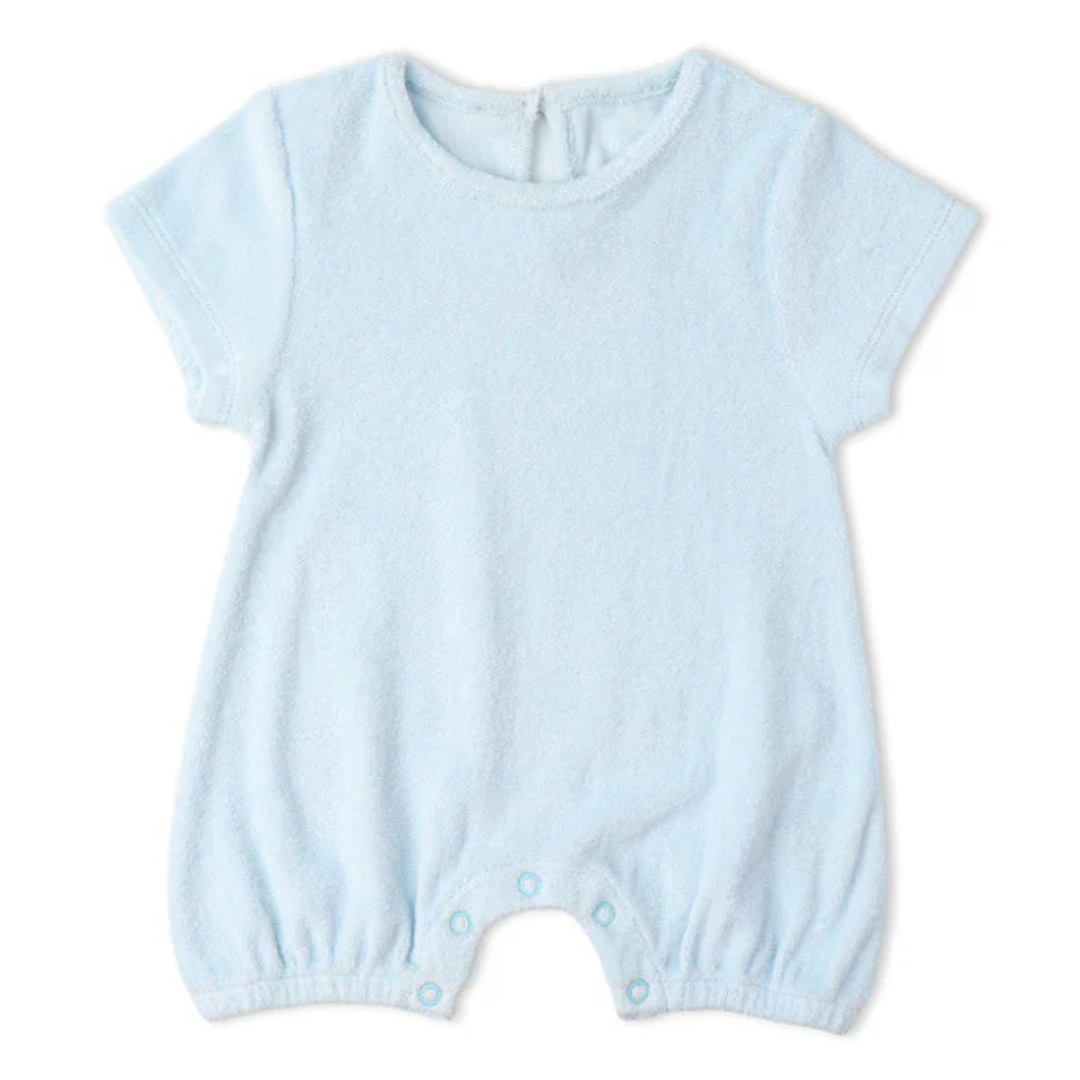 Organic Short Romper / Light Blue