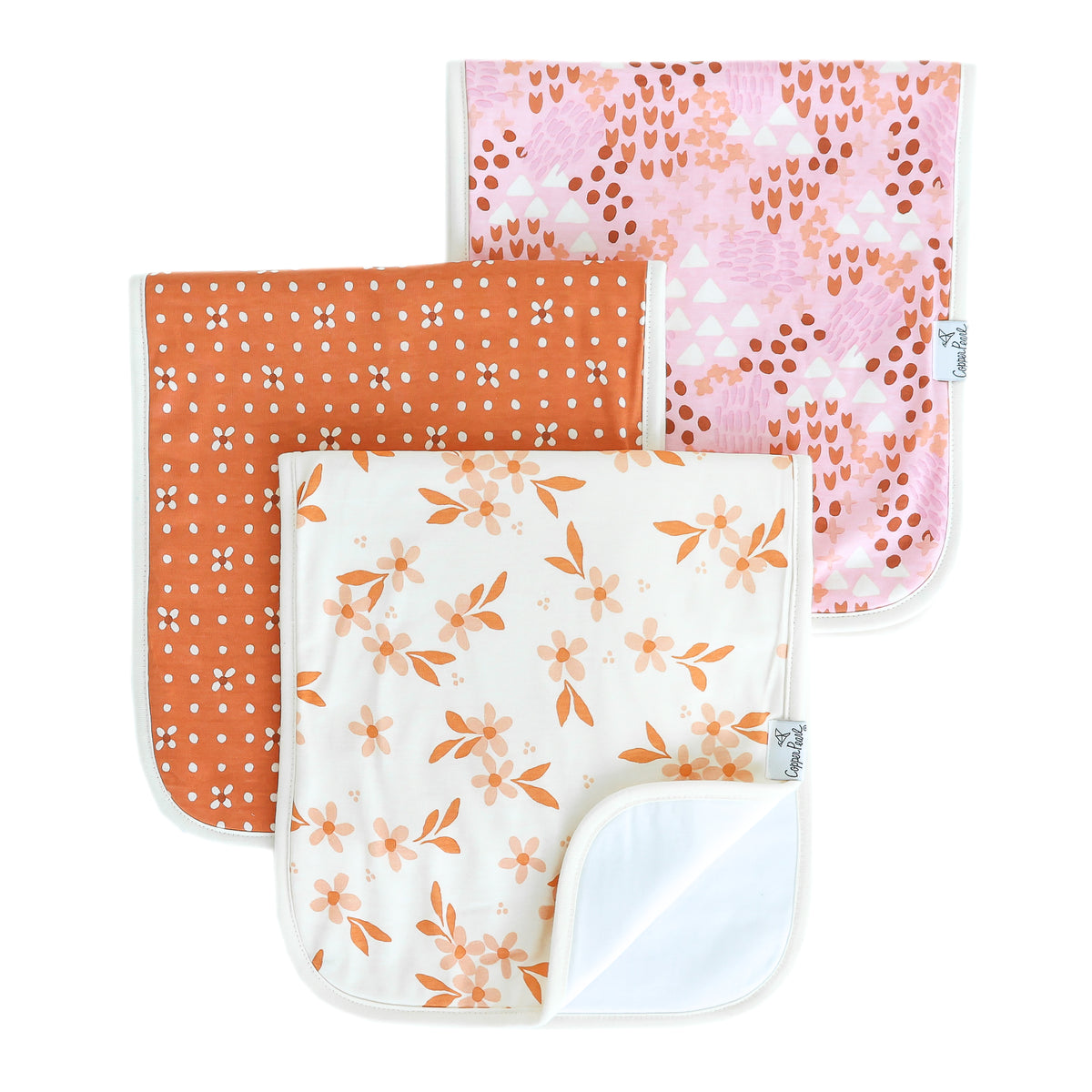 Copper Pearl Premium Burp Cloth Set / Rue