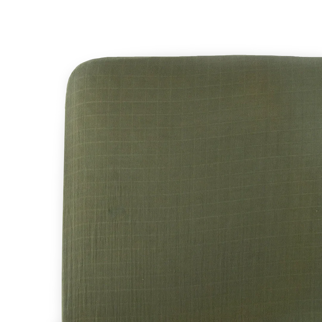 Little Unicorn Cotton Muslin Crib Sheet / Fern