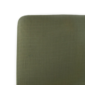 Little Unicorn Cotton Muslin Crib Sheet / Fern