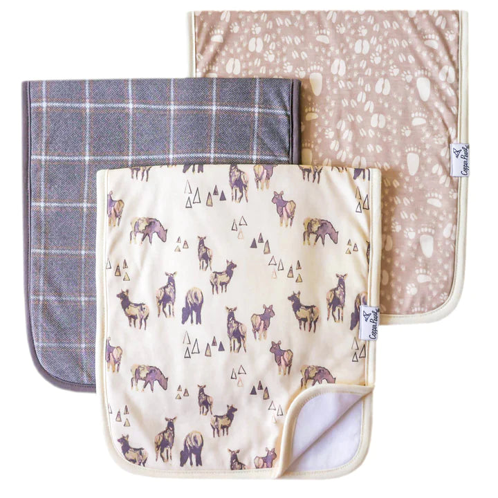 Copper Pearl Premium Burp Cloth Set / Timber