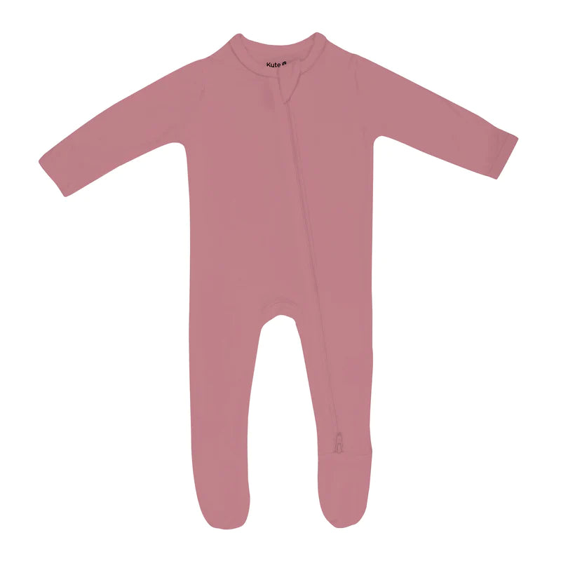 Kyte Baby Zippered Footie / Dusty Rose