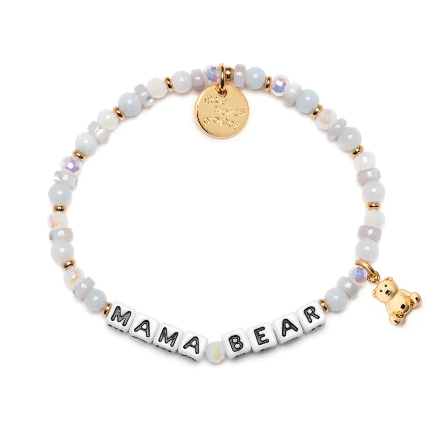 Little Words Project Mama Bear Charm Bracelet / White