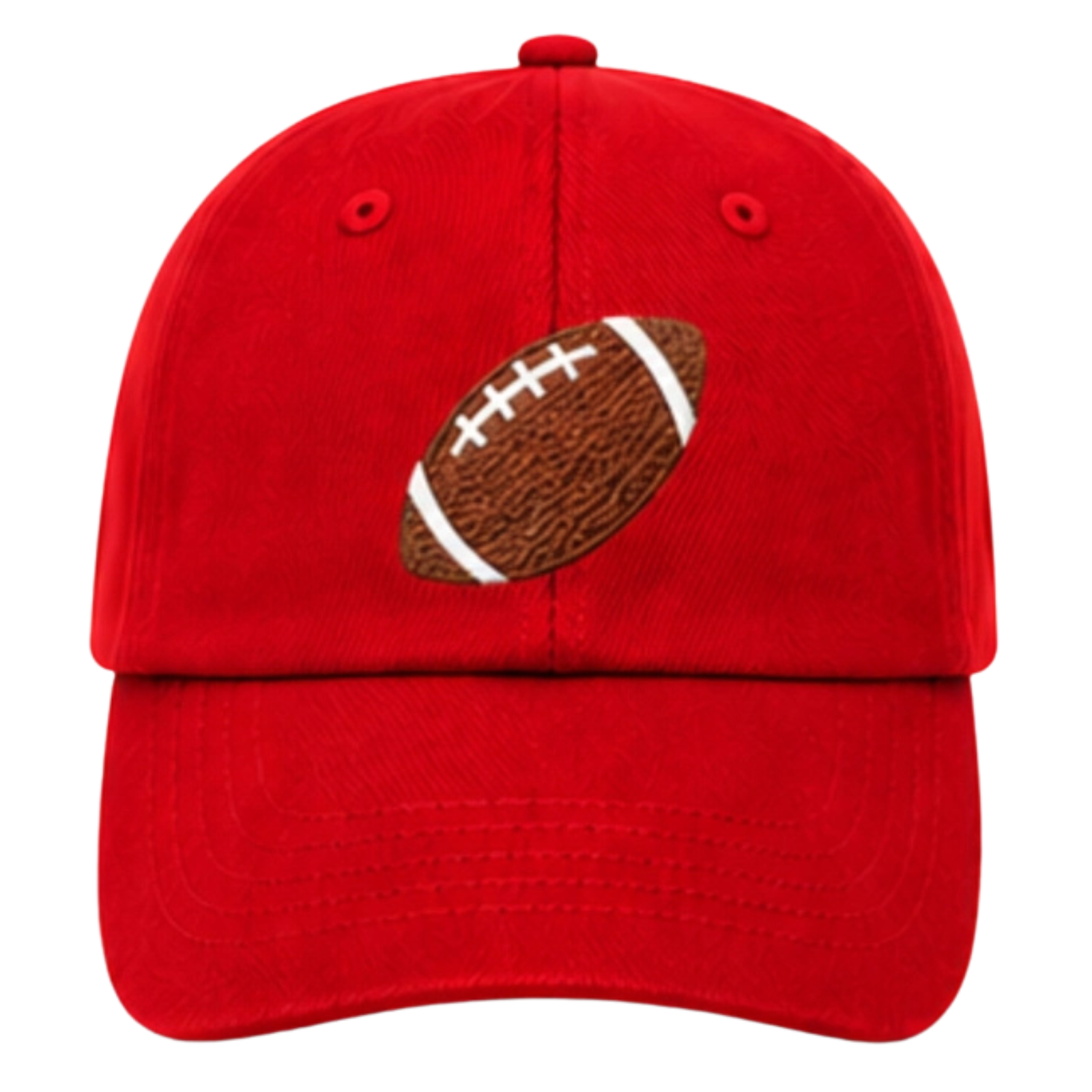 Football Baseball Hat / Red