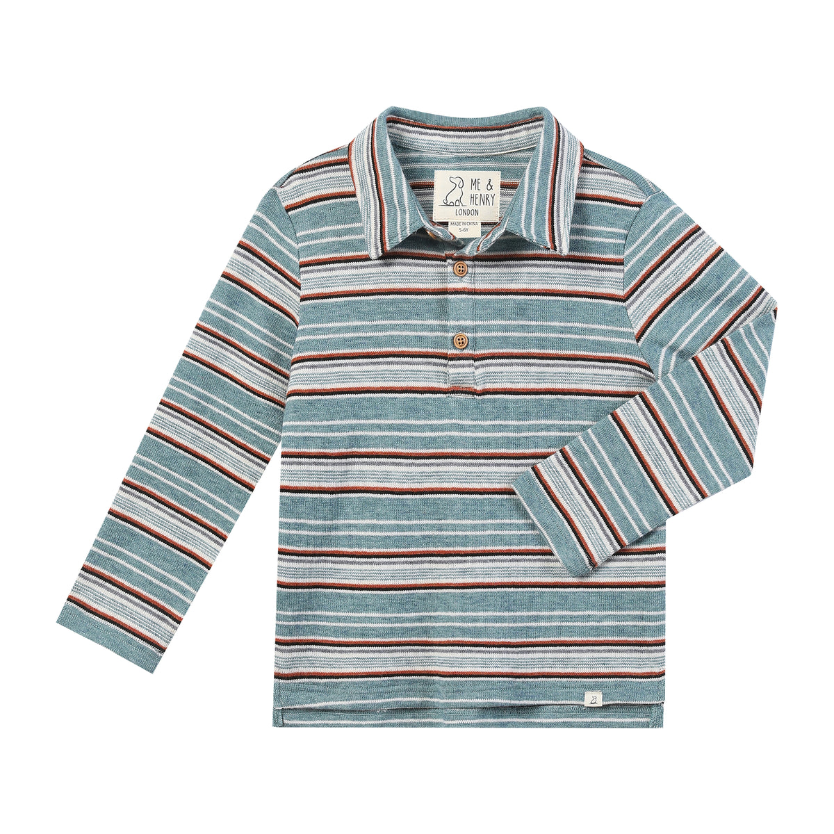 Me & Henry Harry Knitted Polo / Blue Stripe