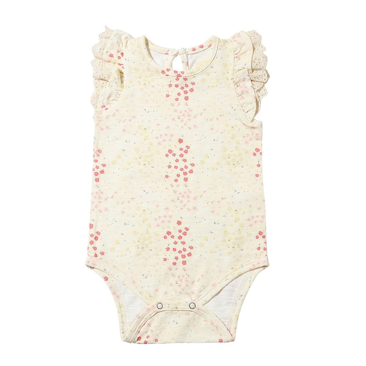Pink Spring Floral Amber Flutter Sleeve Onesie