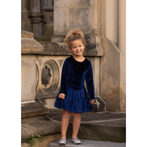 Mabel + Honey Navy Velvet Dreams Dress