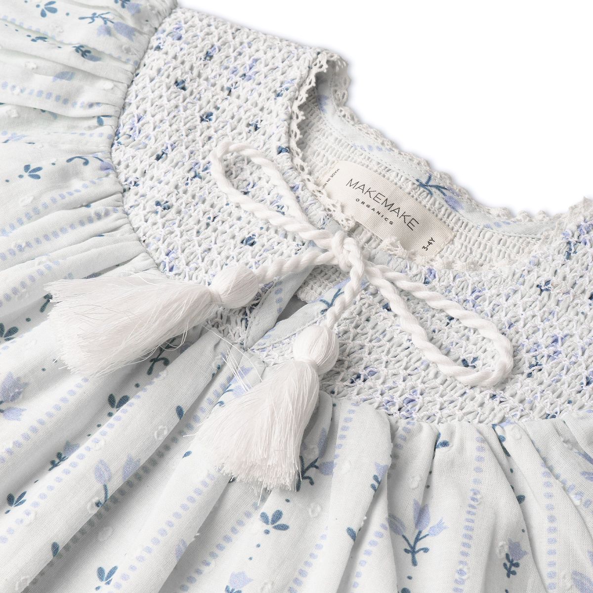 Organic Smocked Top & Shorts Set / Blue Vines