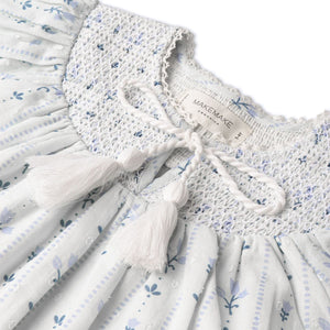 Organic Smocked Top & Shorts Set / Blue Vines