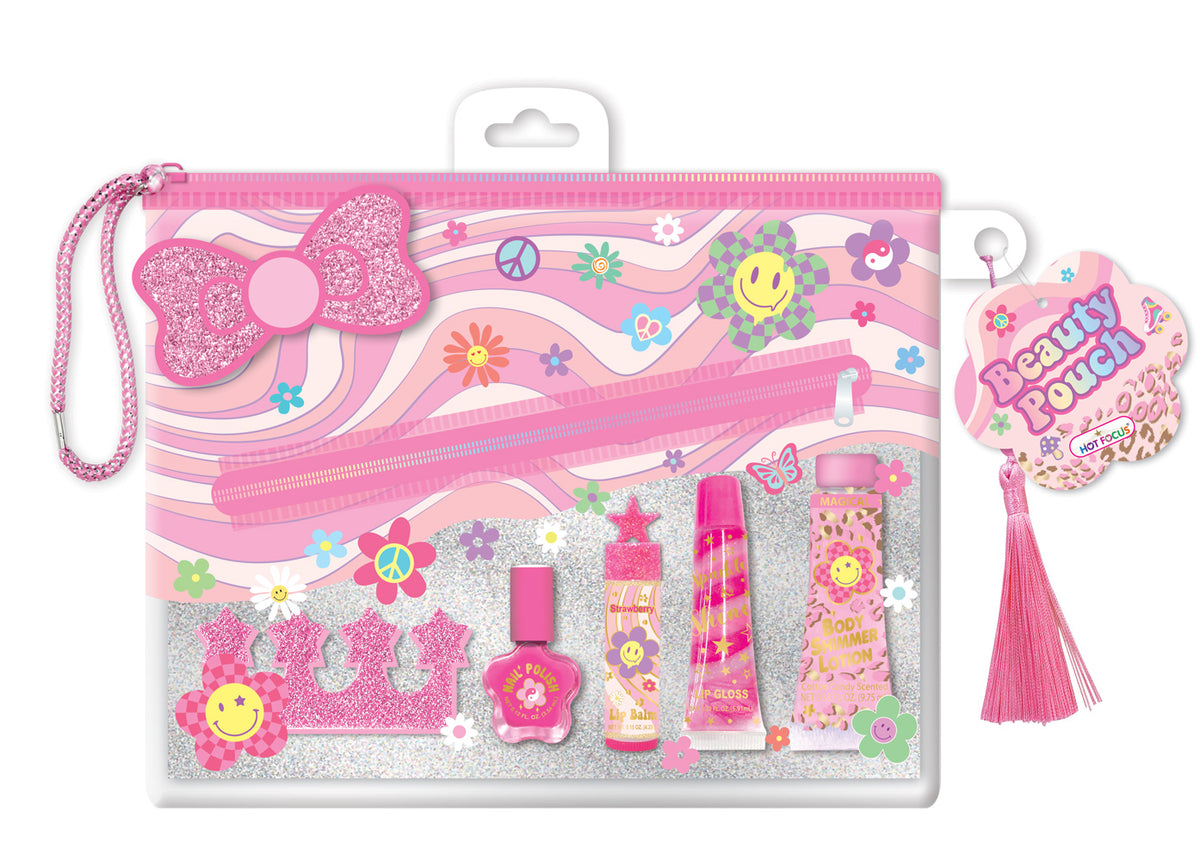 Groovy Flower Beauty Pouch with Beauty Accessories