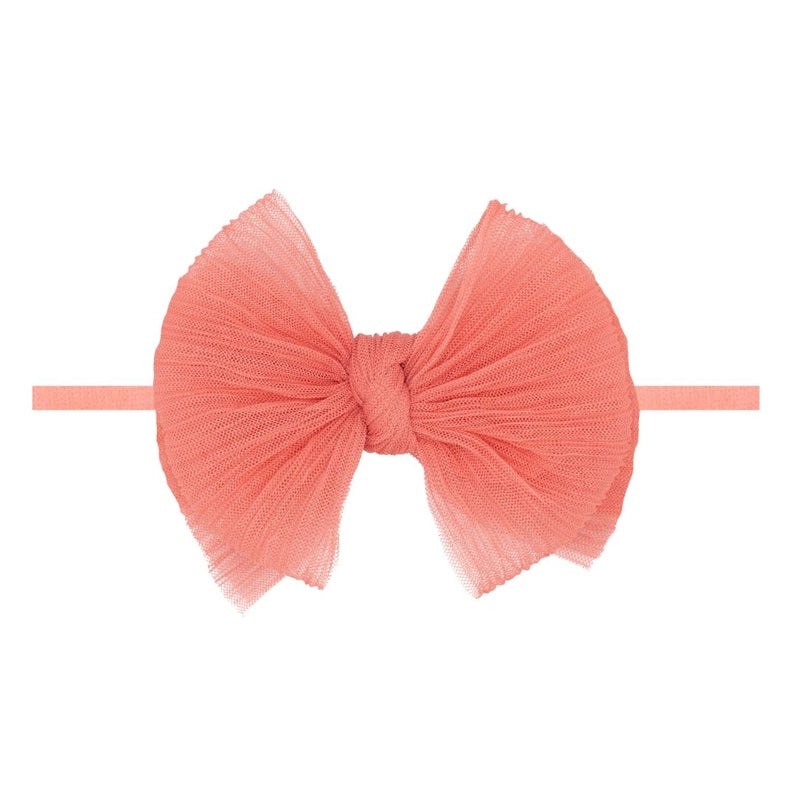 Tulle FAB Skinny Headband / Pleated Coral