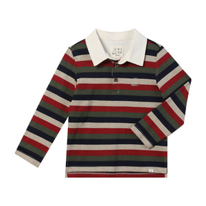 Me & Henry Scrum Rugby Top / Burgundy Multi