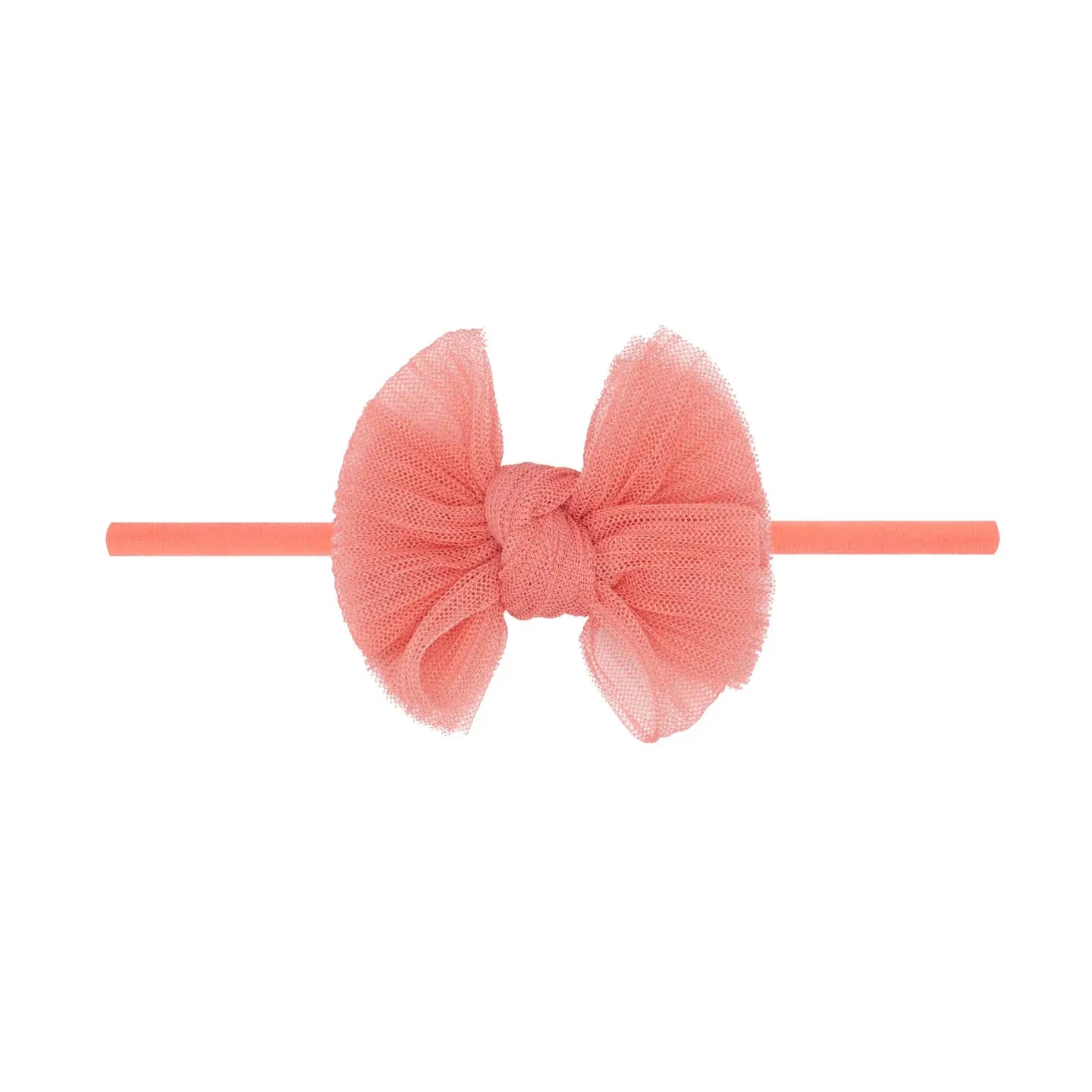 Tulle FAB Baby Skinny Headband / Pleated Coral