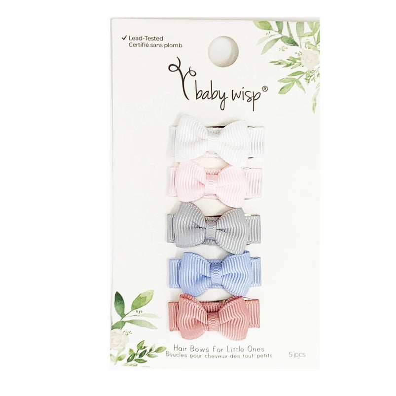 Tiny Tuxedo Snap Clip Bow Set / 5 Pc - Pixie
