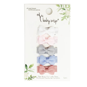 Tiny Tuxedo Snap Clip Bow Set / 5 Pc - Pixie